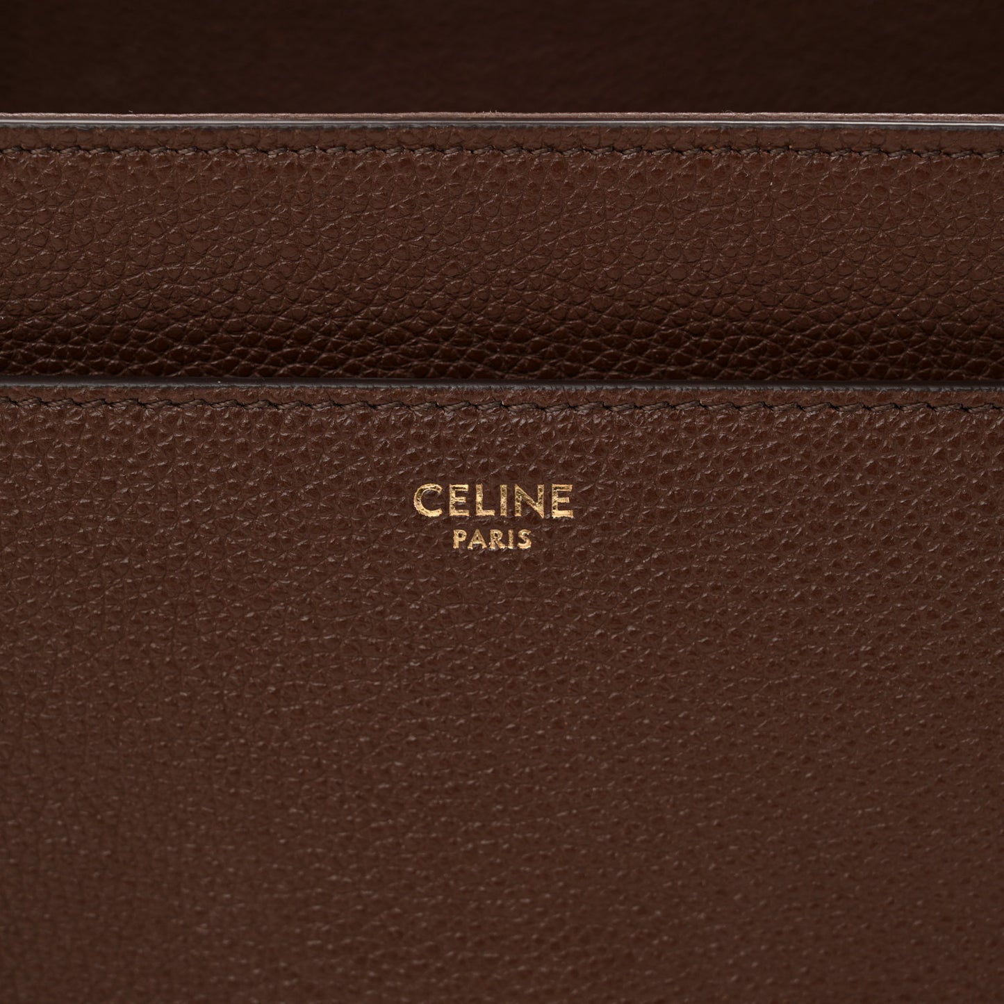 Grained Calfskin Medium 16 Top Handle Bag Brown