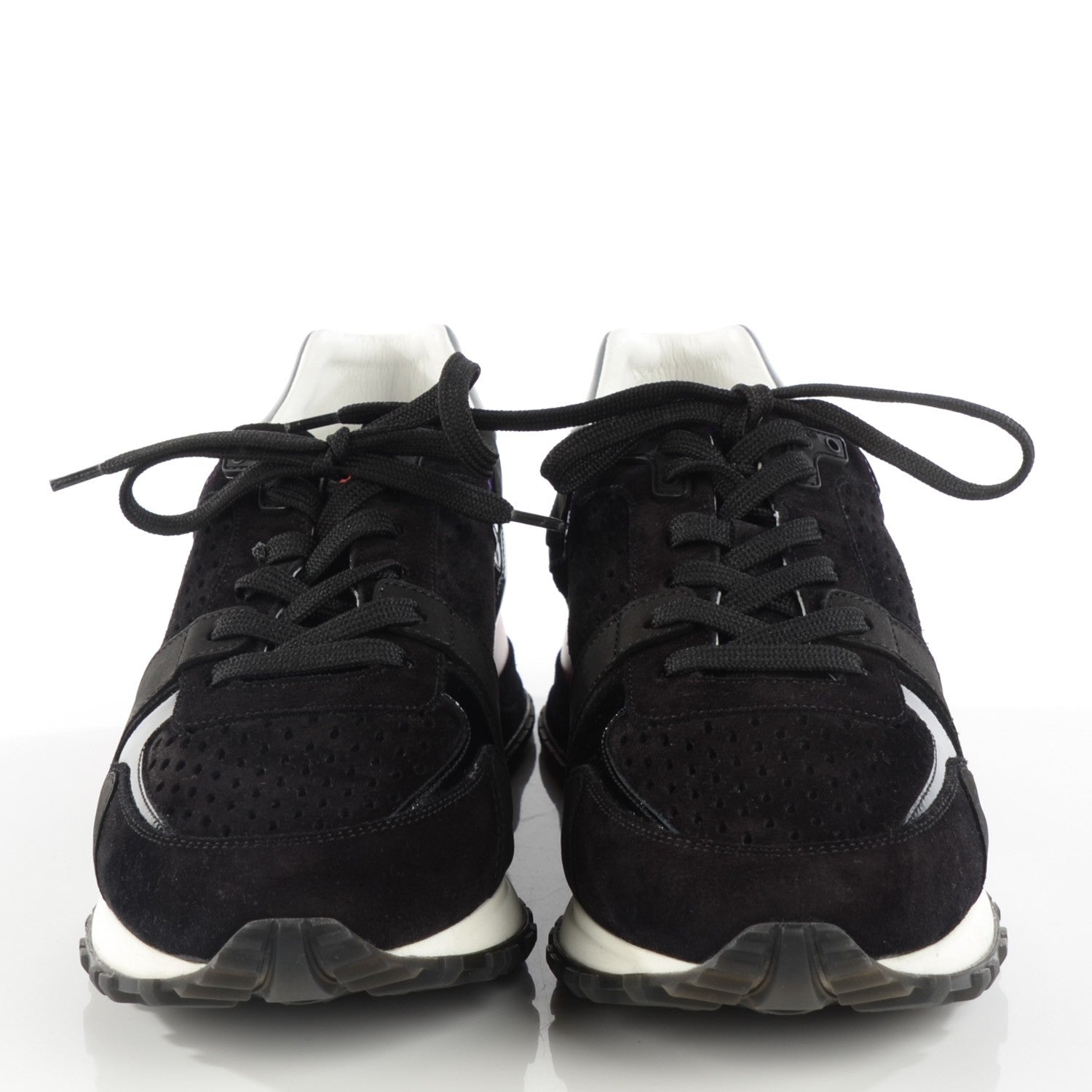 Louis Vuitton Nubuck Calfskin Perforated Run Away Sneakers 39.5 Black 2 of 7