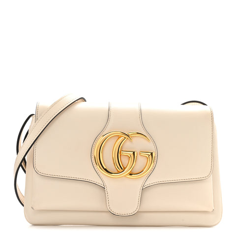 Calfskin Small Arli Flap Shoulder Bag Mystic White