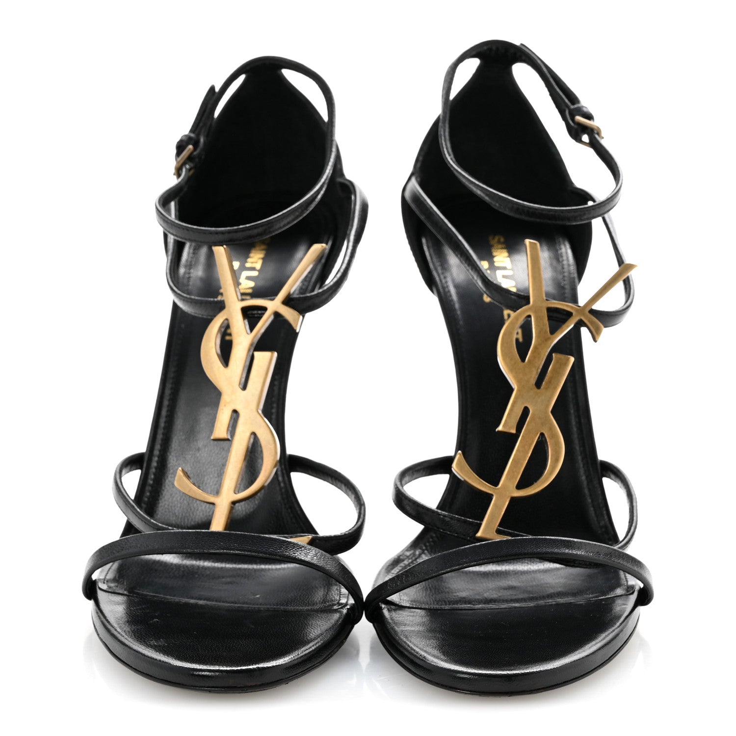 Saint Laurent Calfskin Cassandra 100 Sandals 40 Black 3 of 10