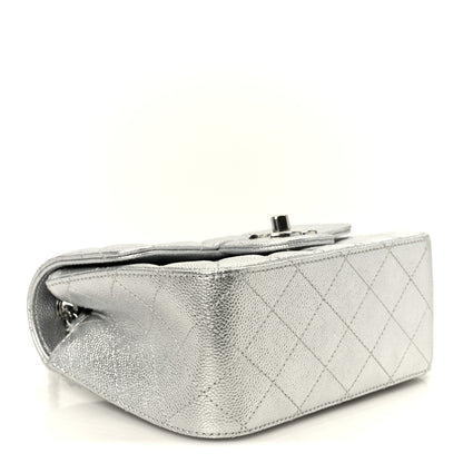 Chanel Metallic Caviar Quilted Mini Square CC Slide Flap Silver 4 of 12