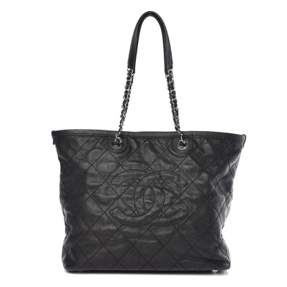Chanel Grained Calfskin Quilted Small Daily Shopping Tote Black 1 of 23