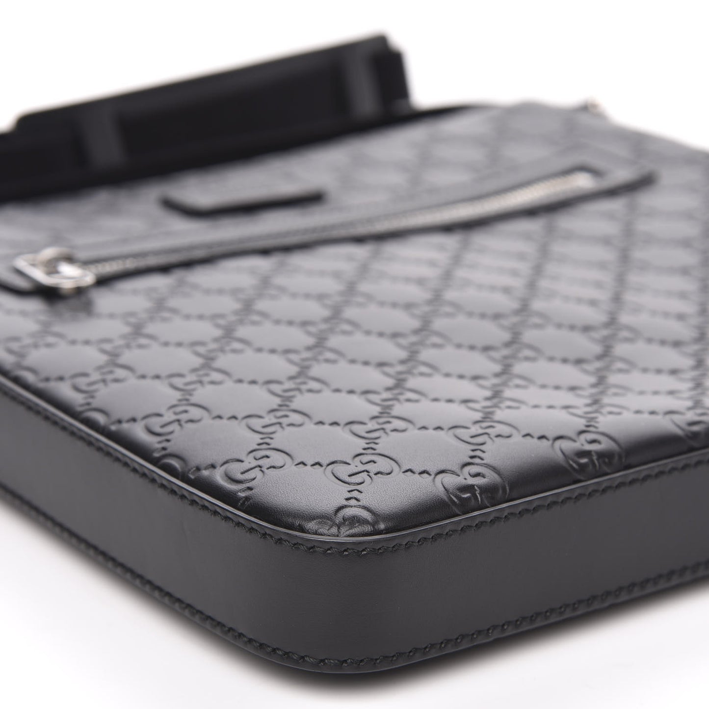 Guccissima Signature Medium Flat Messenger Bag Black