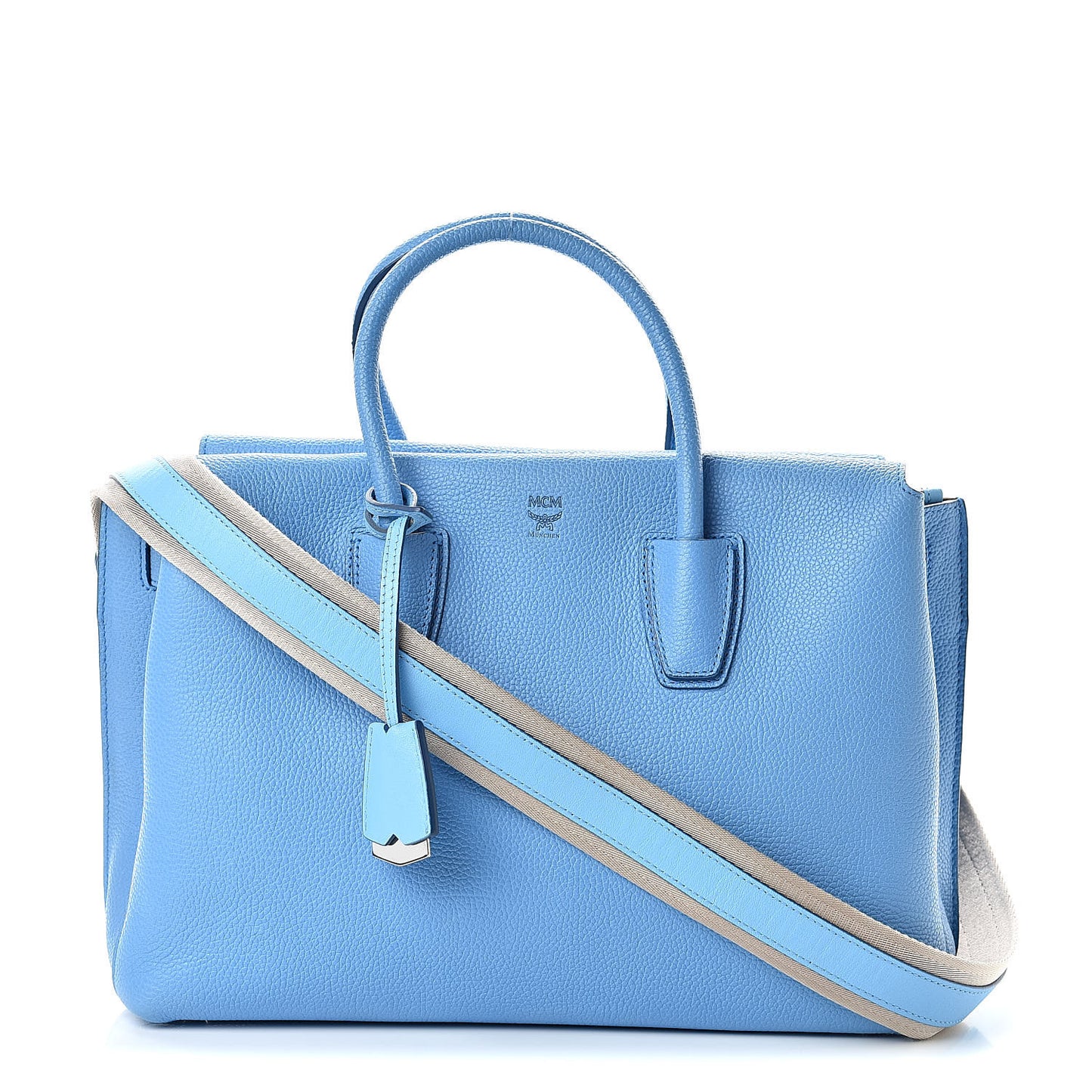 Grained Calfskin Medium Milla Tote Tile Blue