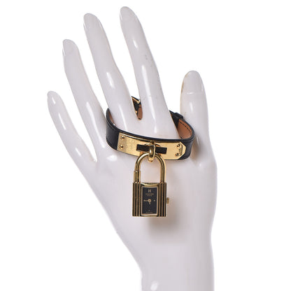 Hermes Stainless Steel Courchevel 20mm Kelly Cadena Quartz Watch Noir 2 of 7