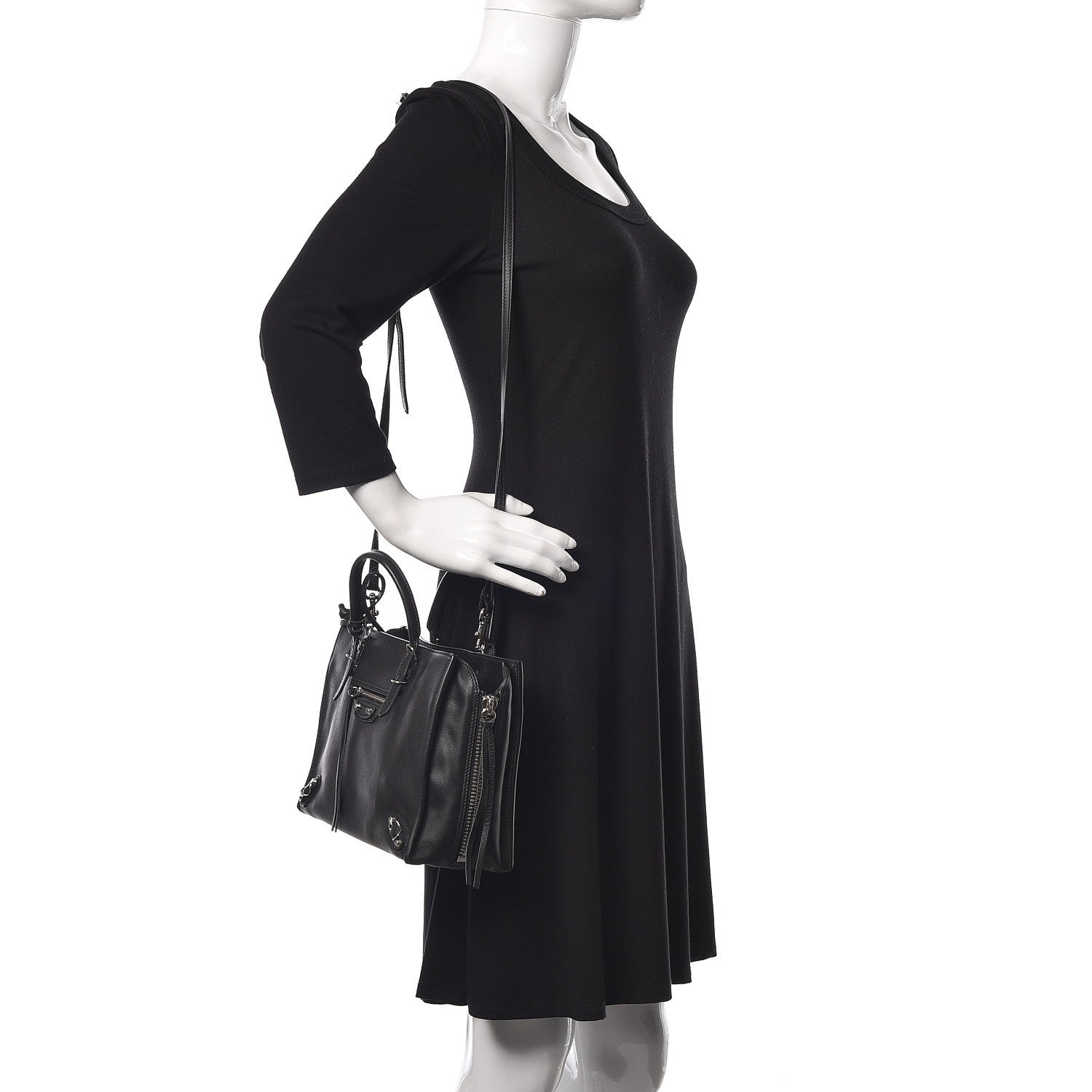 Balenciaga Veau Papier A6 Zip Around Tote Black 2 of 8