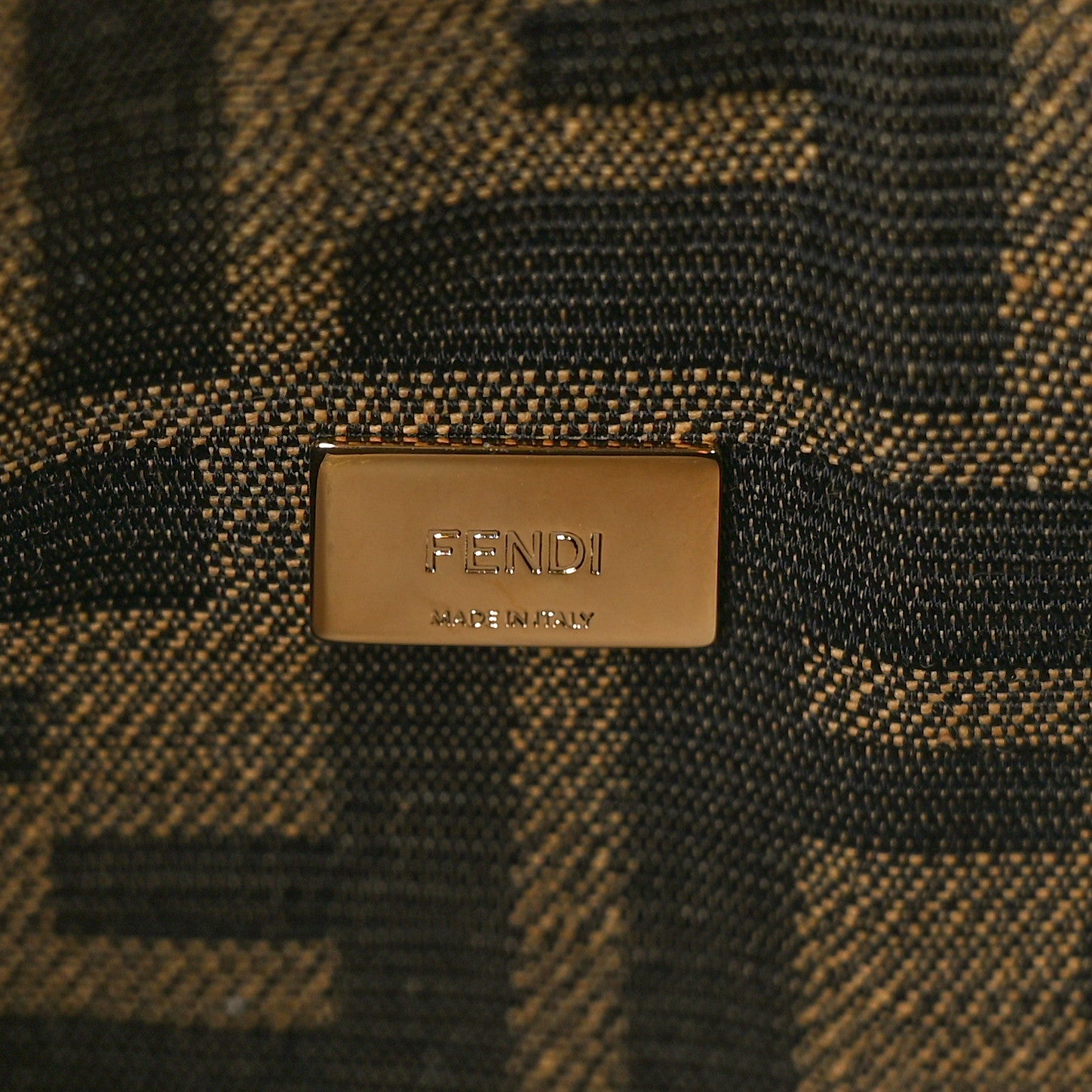 Fendi Fabric Jacquard FF 1974 Mini Baguette Tobacco Moro Black 6 of 10