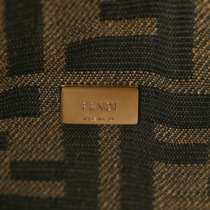 Fendi Fabric Jacquard FF 1974 Mini Baguette Tobacco Moro Black 6 of 10