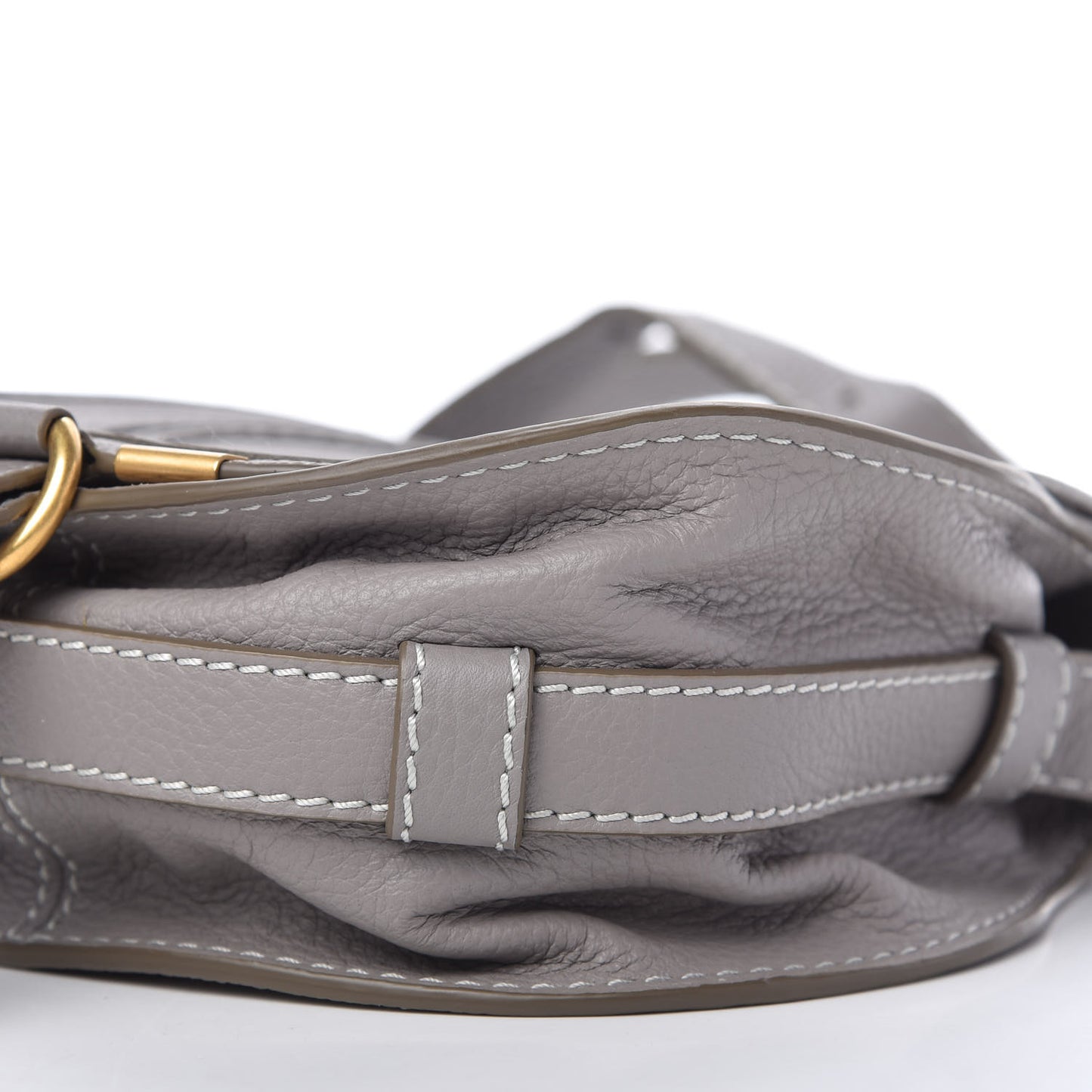 Calfskin Mini Marcie Round Crossbody Bag Cashmere Grey