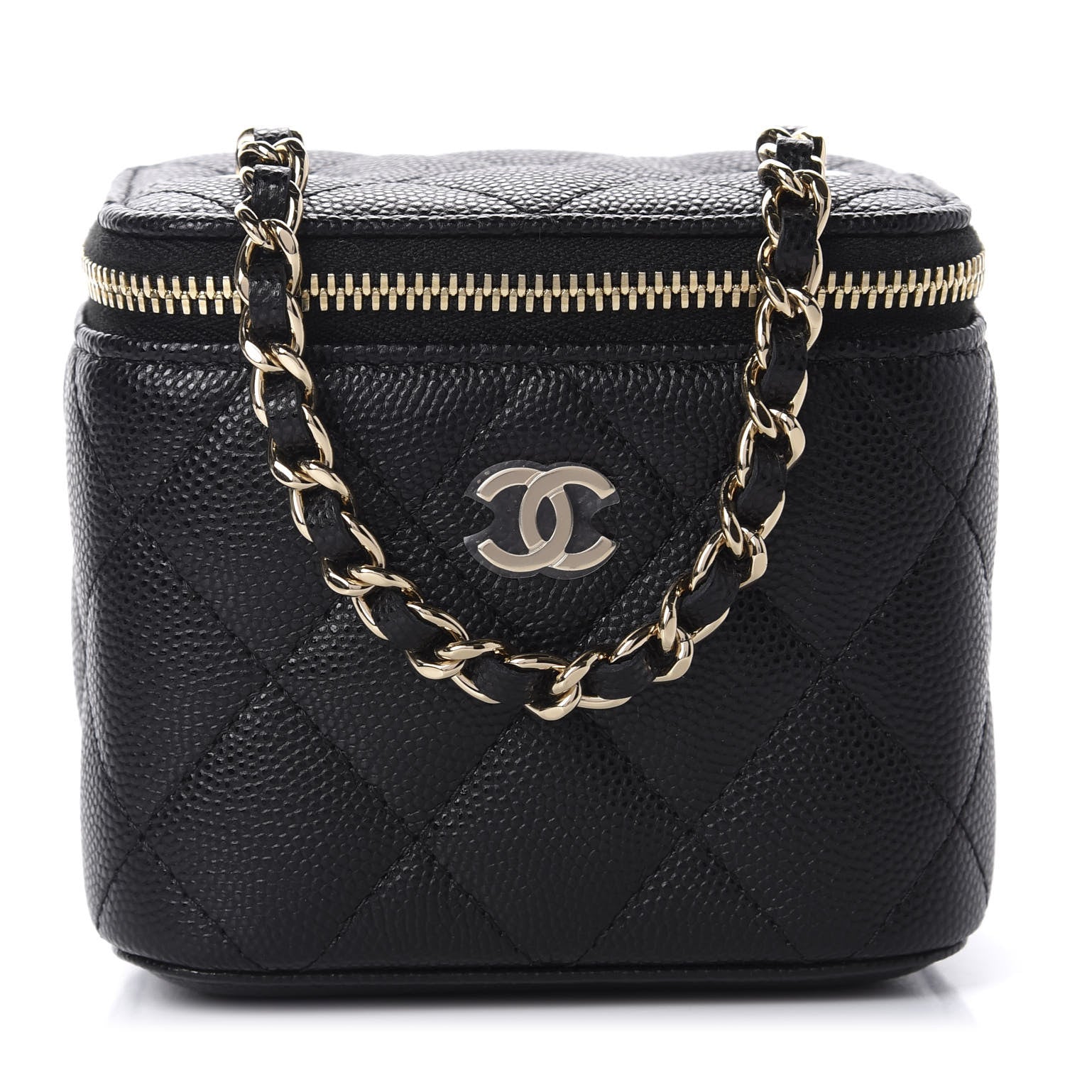 Chanel Caviar Quilted Mini Vanity Case With Chain Black 1 of 11