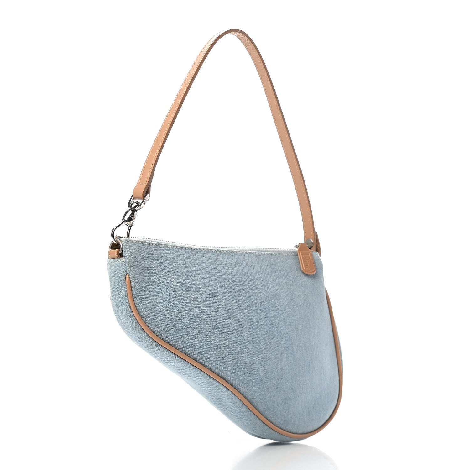 Christian Dior Denim Mini Saddle Pochette Blue 2 of 9