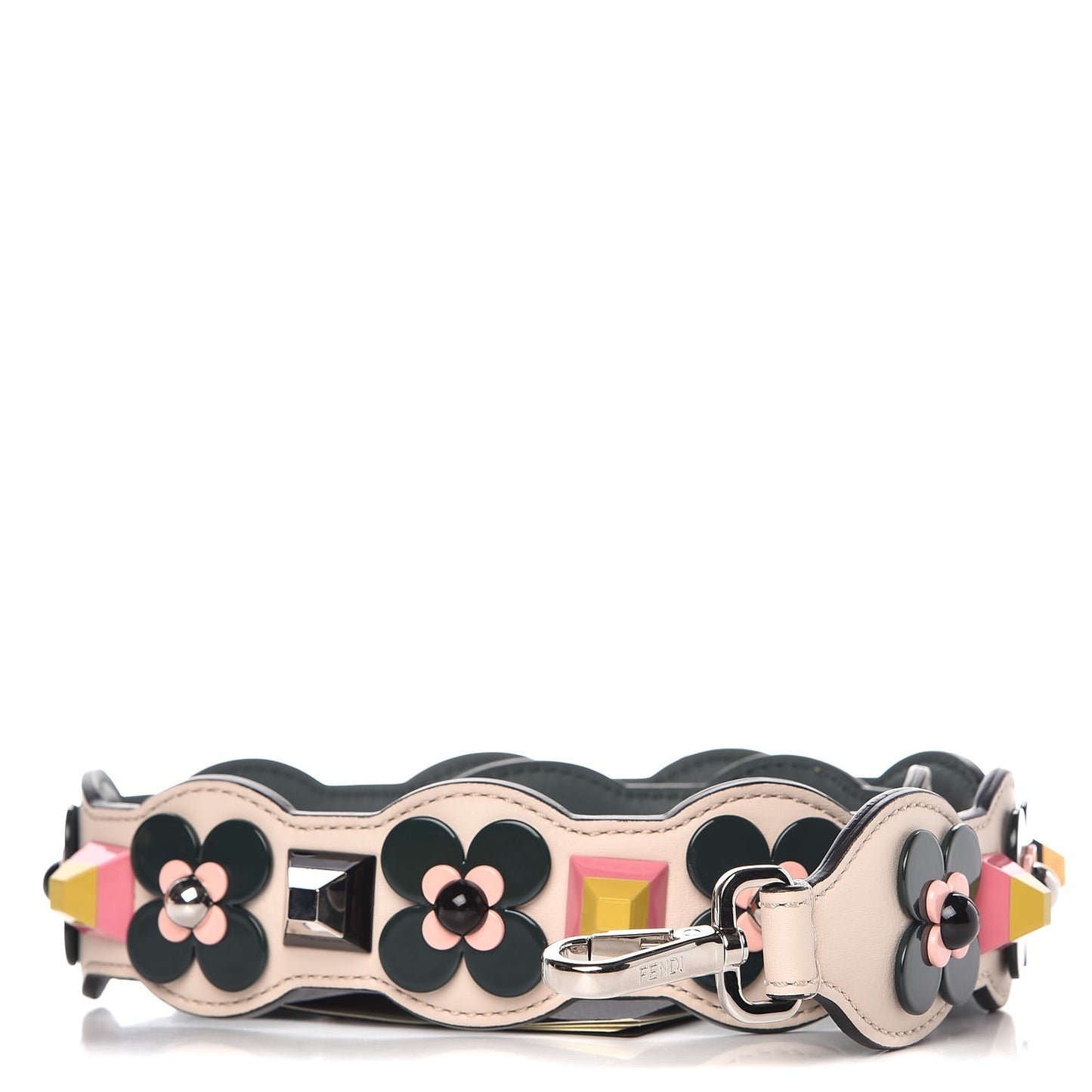 Vitello Dolce Plexiglass Flowerland Studded Strap You Camelia Multicolor