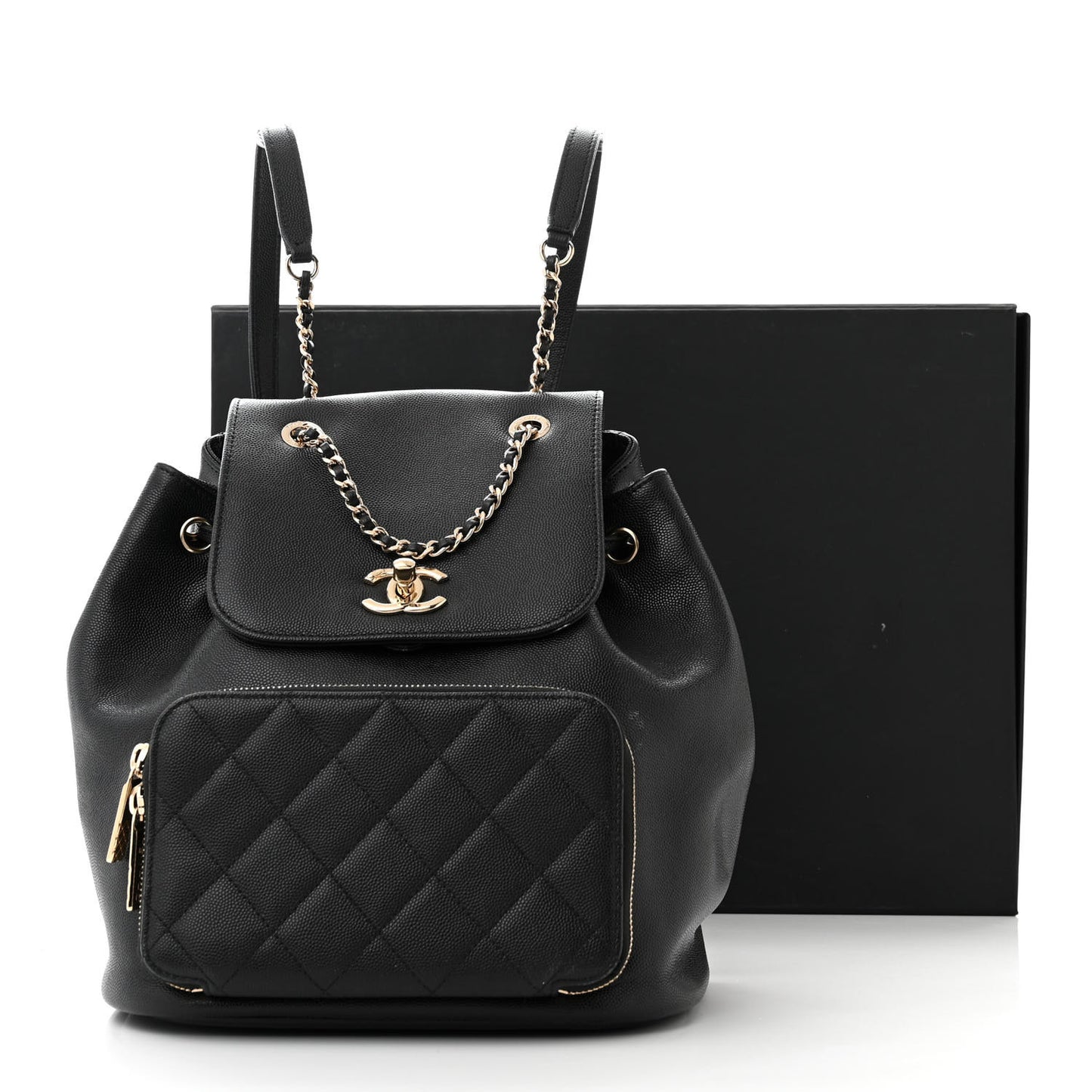 Caviar Quilted Business Affinity Backpack Black