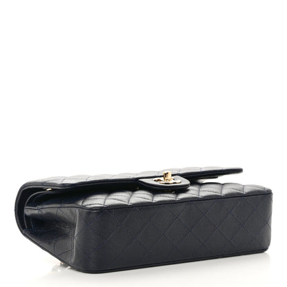 Chanel Caviar Quilted Medium Double Flap Dark Blue 4 of 13
