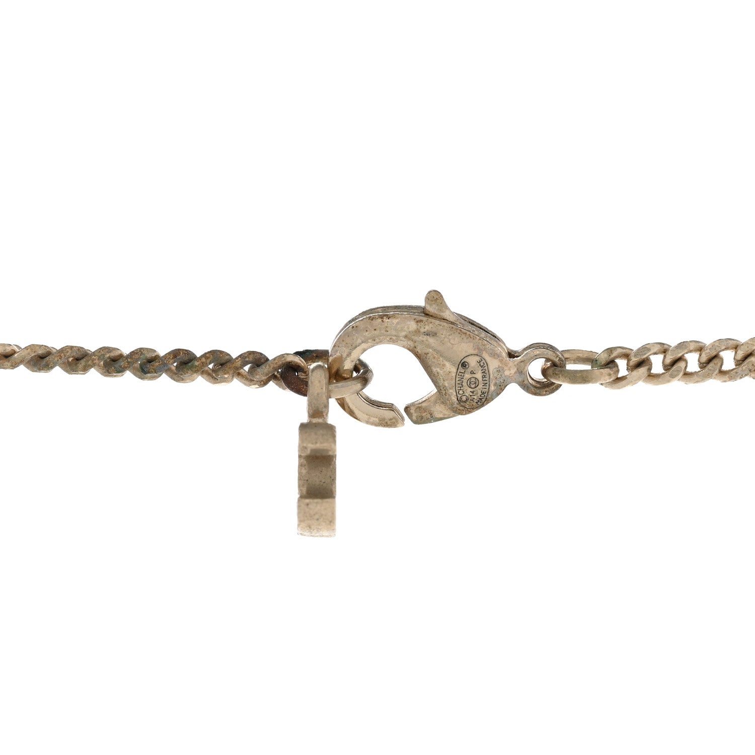 Chanel Gripoix Pearl Crystal CC Pendant Necklace Red Gold 5 of 10