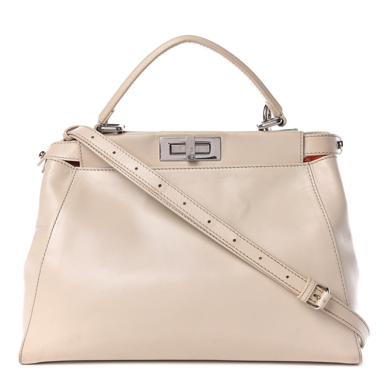 Vitello Morgan Shiny Nappa Medium Peekaboo Iconic Satchel Latte Azalea