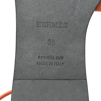 Hermes Suede Goatskin Santorini Sandals 38 Bois De Santal 8 of 13