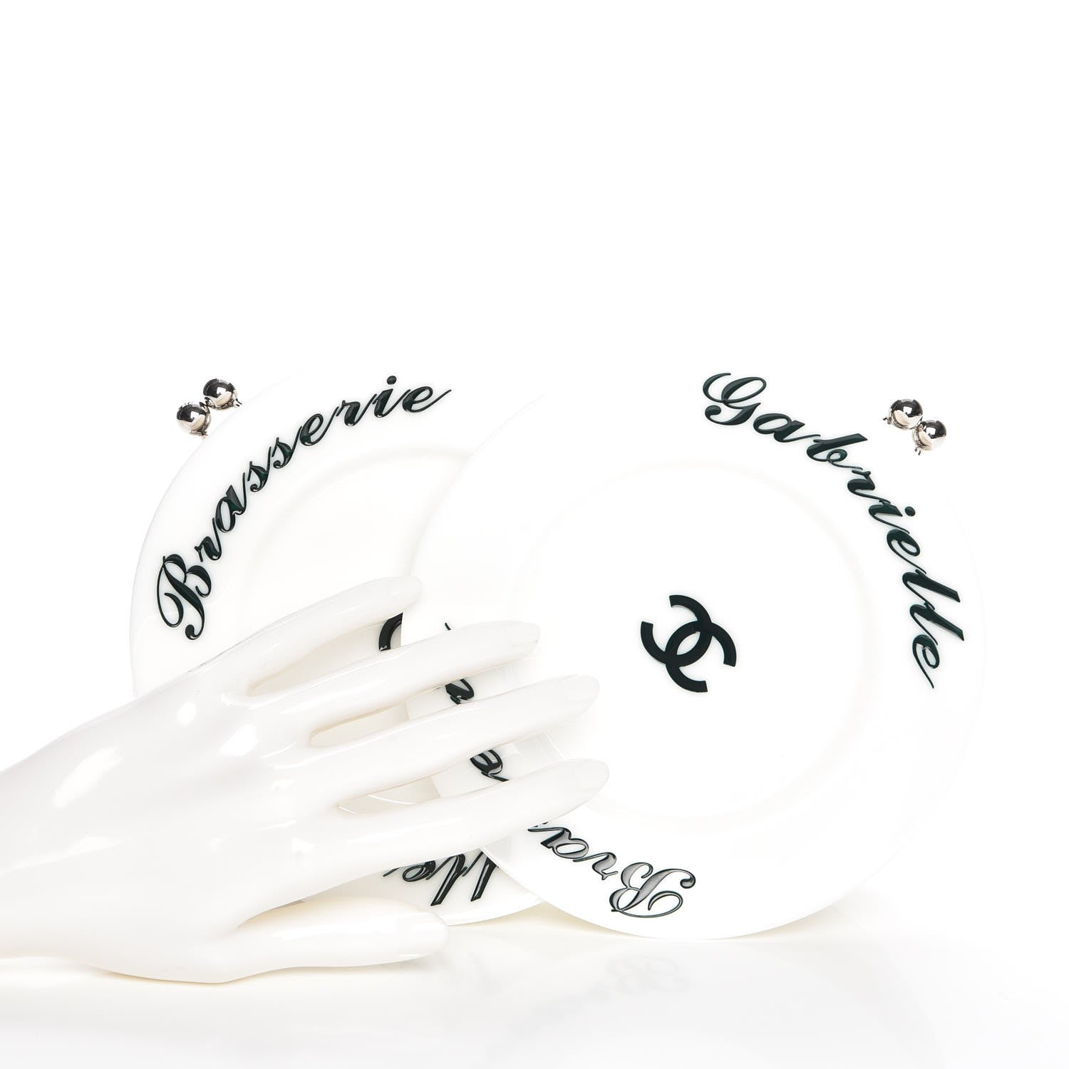Chanel Plexiglass Brasserie Gabrielle Plates Minaudiere White 2 of 10