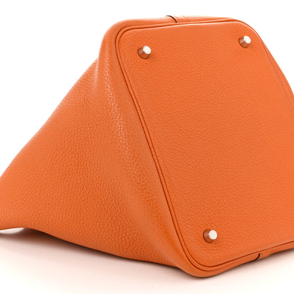 Hermes Taurillon Clemence Picotin Lock 22 MM Orange 9 of 10