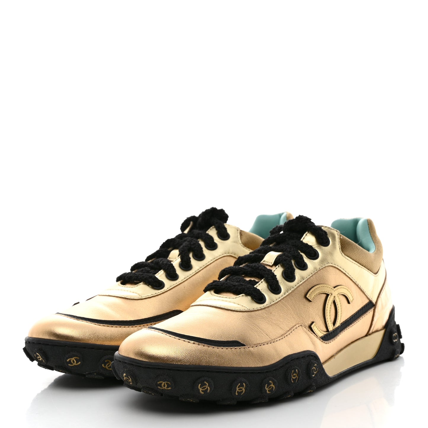Metallic Satin Finish CC Womens Sneakers 40 Gold