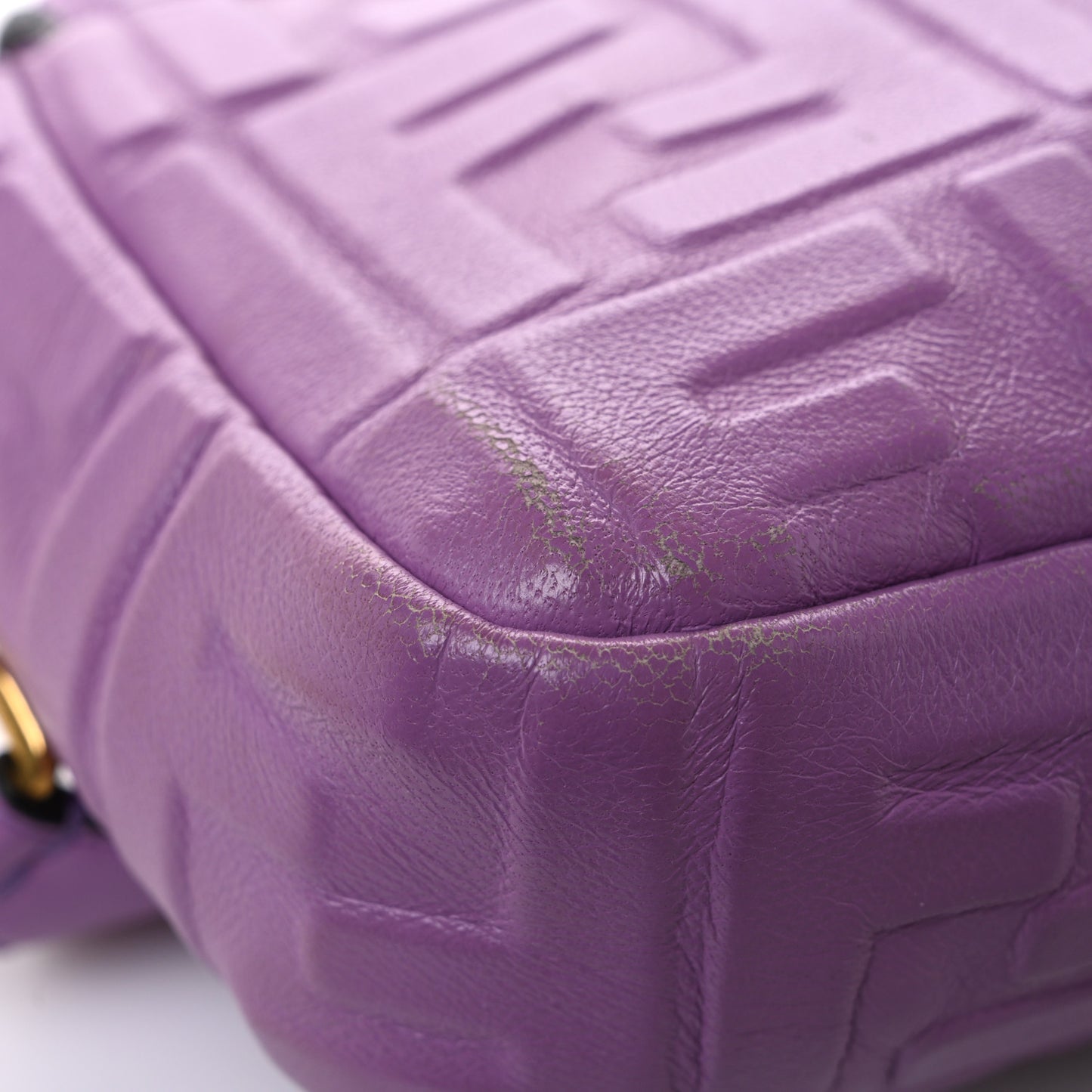 Nappa FF 1974 Embossed Baguette Agapanto