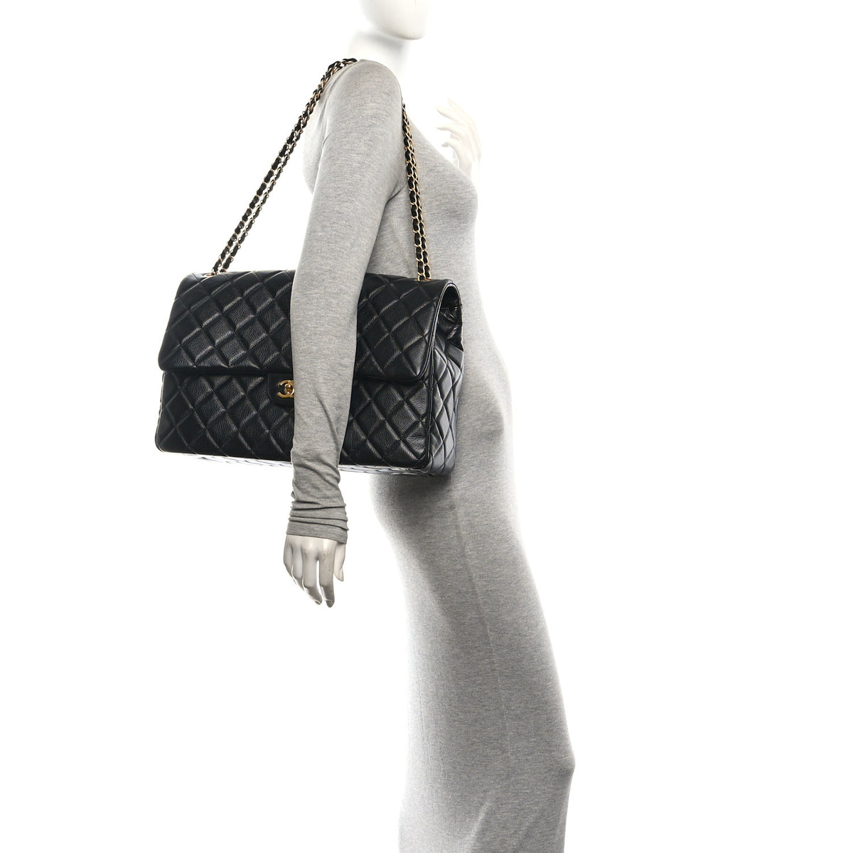 Chanel Grained Calfskin Quilted XXL Travel Flap Bag Black 2 of 11