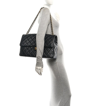Chanel Grained Calfskin Quilted XXL Travel Flap Bag Black 2 of 11