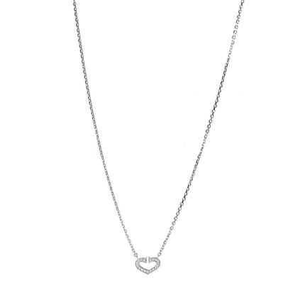 Cartier 18K White Gold Diamond Small Hearts and Symbols Pendant Necklace 1 of 7
