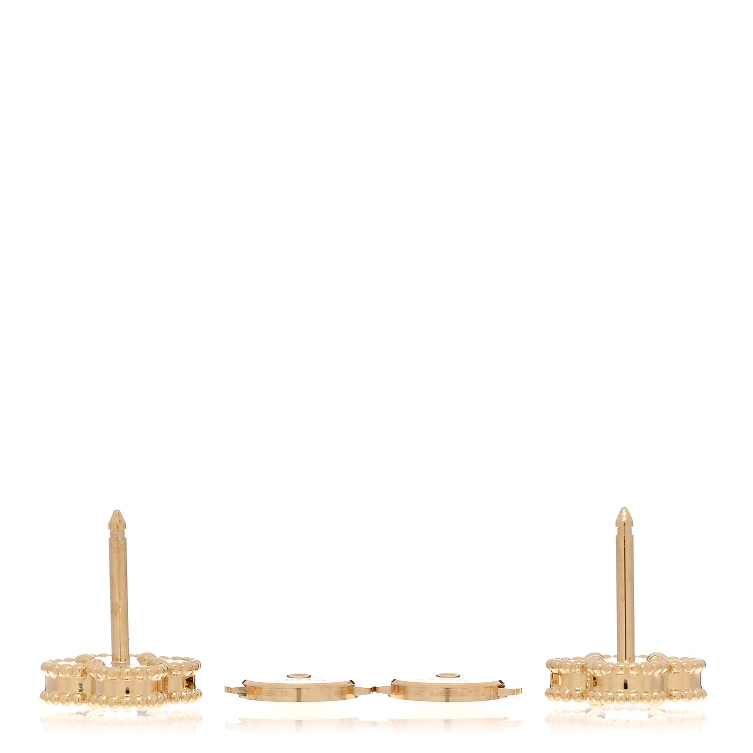 Van Cleef & Arpels 18K Yellow Gold Black Onyx Sweet Alhambra Earrings 3 of 5