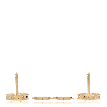 Van Cleef & Arpels 18K Yellow Gold Black Onyx Sweet Alhambra Earrings 3 of 5