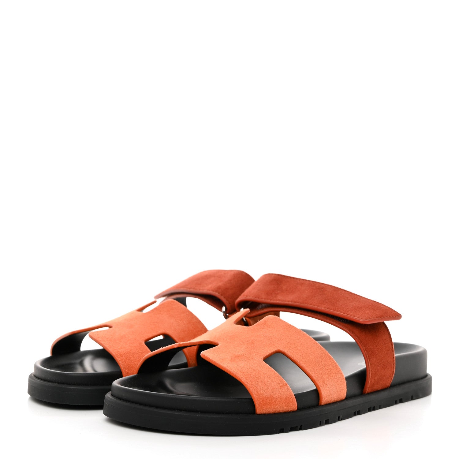 Hermes Suede Goatskin Womens Chypre Sandals 38 Rose Bois De Santal Rouge De Turin 3 of 9