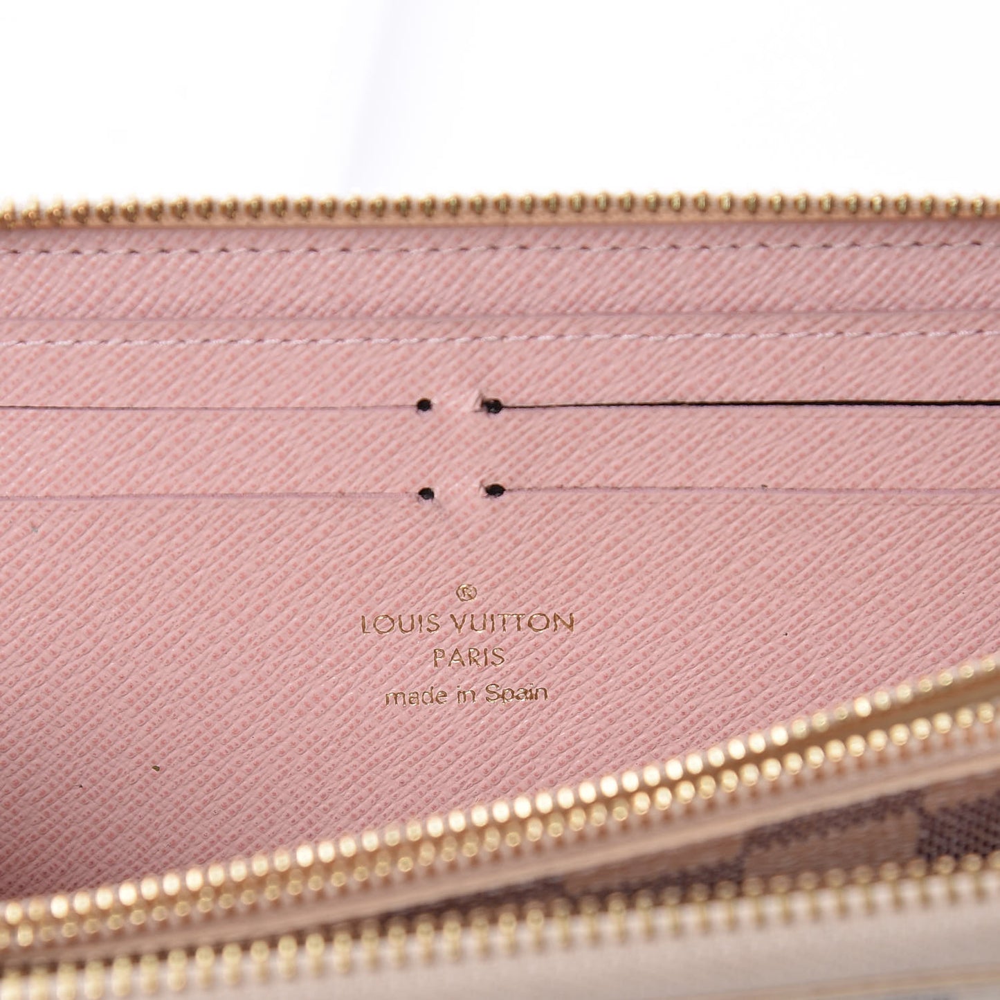 Damier Azur Clemence Wallet Rose Ballerine