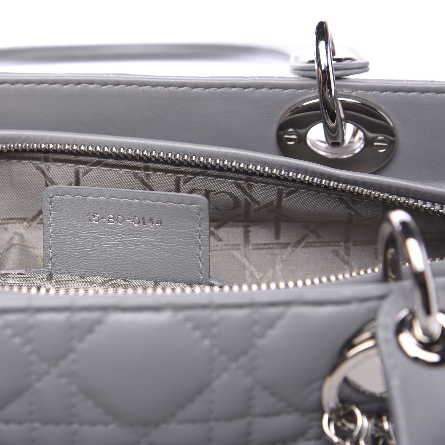 Christian Dior Lambskin Cannage Large Lady Dior Grey 8 of 8
