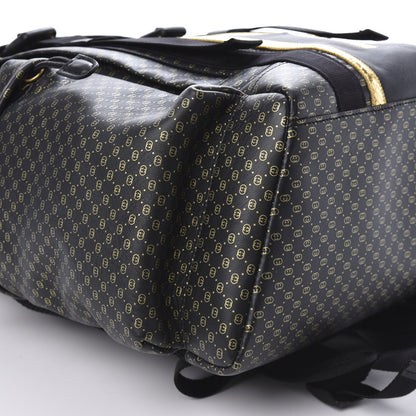 Gucci X DAPPER DAN Calfskin Laminated Ayers GG Micro Monogram Double Buckle Backpack Black Gold 16 of 19