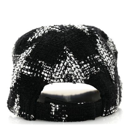 Chanel Tweed Cap Hat L  Black White 5 of 8