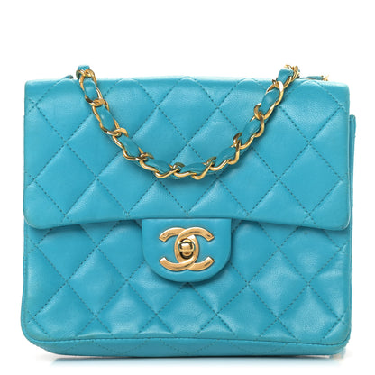 Chanel Lambskin Quilted Mini Square Flap Blue 1 of 11