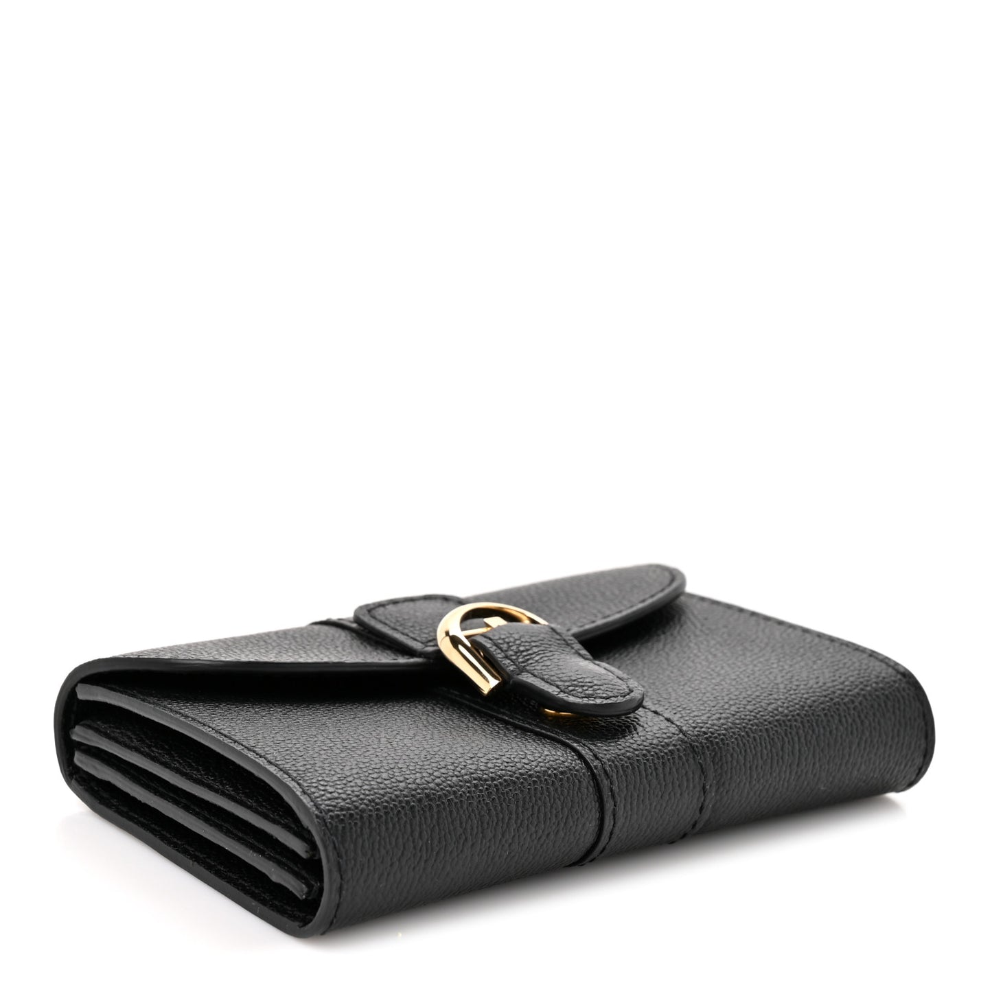 Grained Calfskin Magic Brillant Card Holder Black