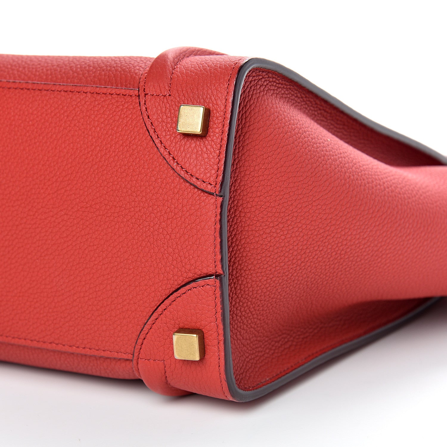 Celine Drummed Calfskin Micro Luggage Red 8 of 12
