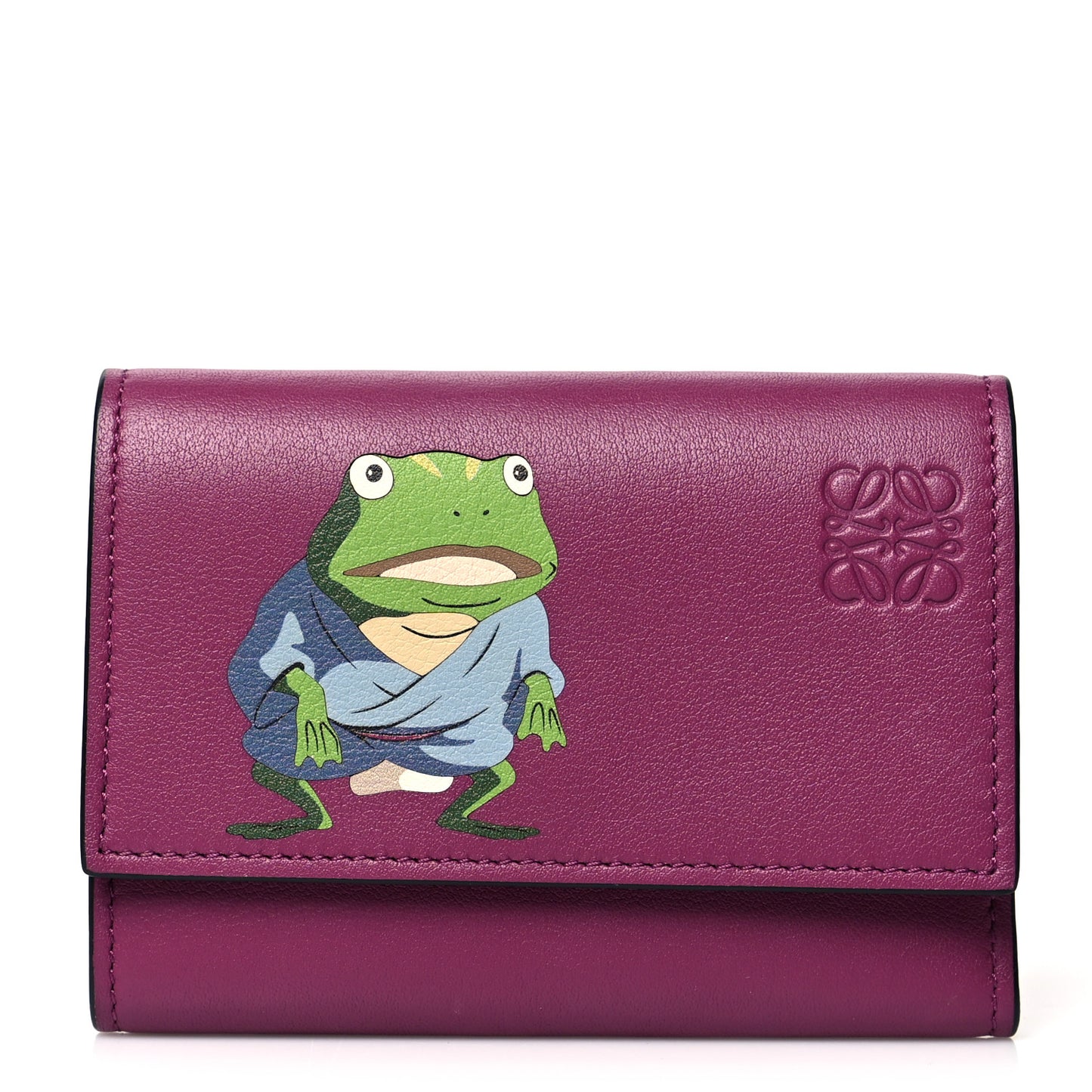 X SPIRITED AWAY Calfskin Aogaeru Small Vertical Wallet Bouganville
