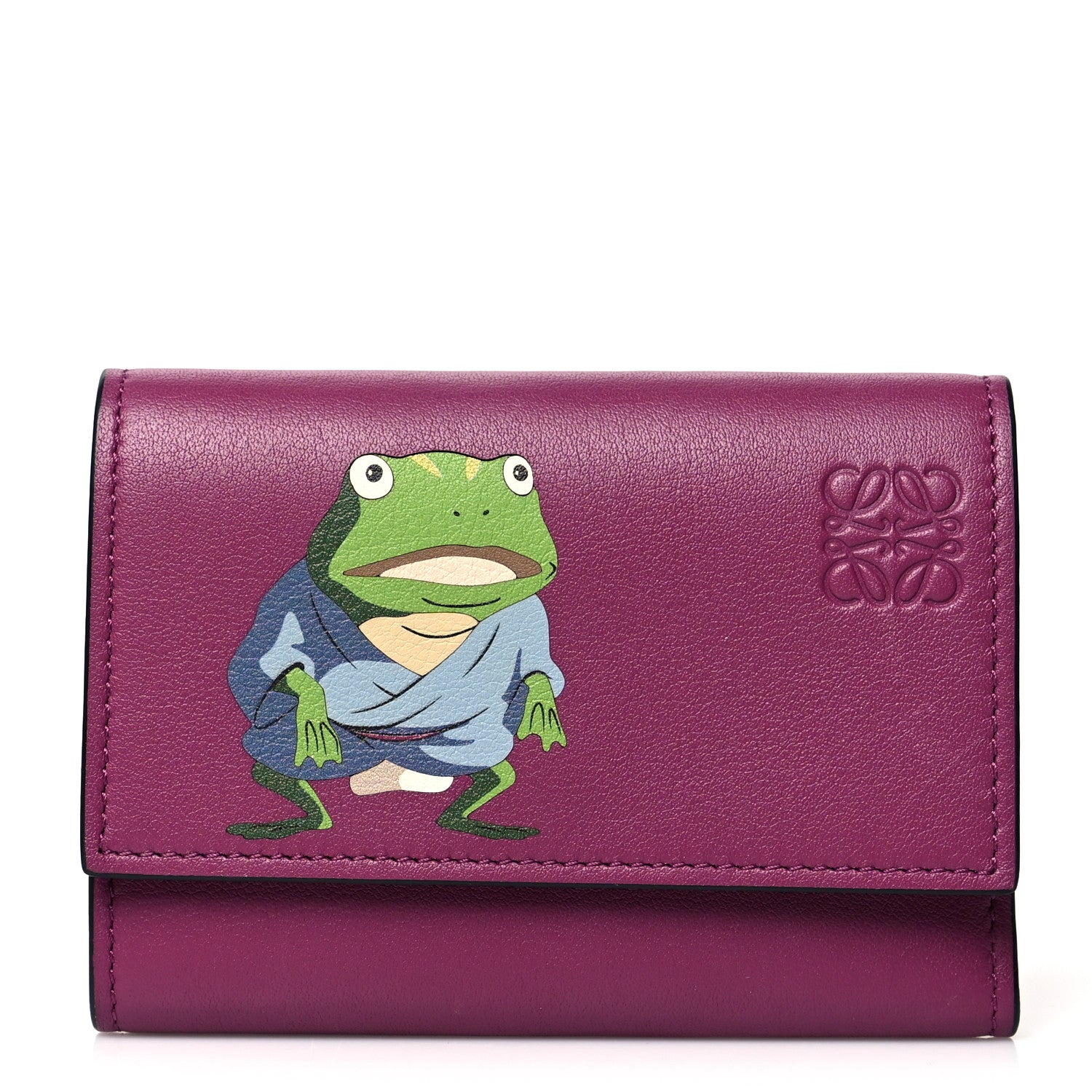 Loewe X SPIRITED AWAY Calfskin Aogaeru Small Vertical Wallet Bouganville 1 of 9