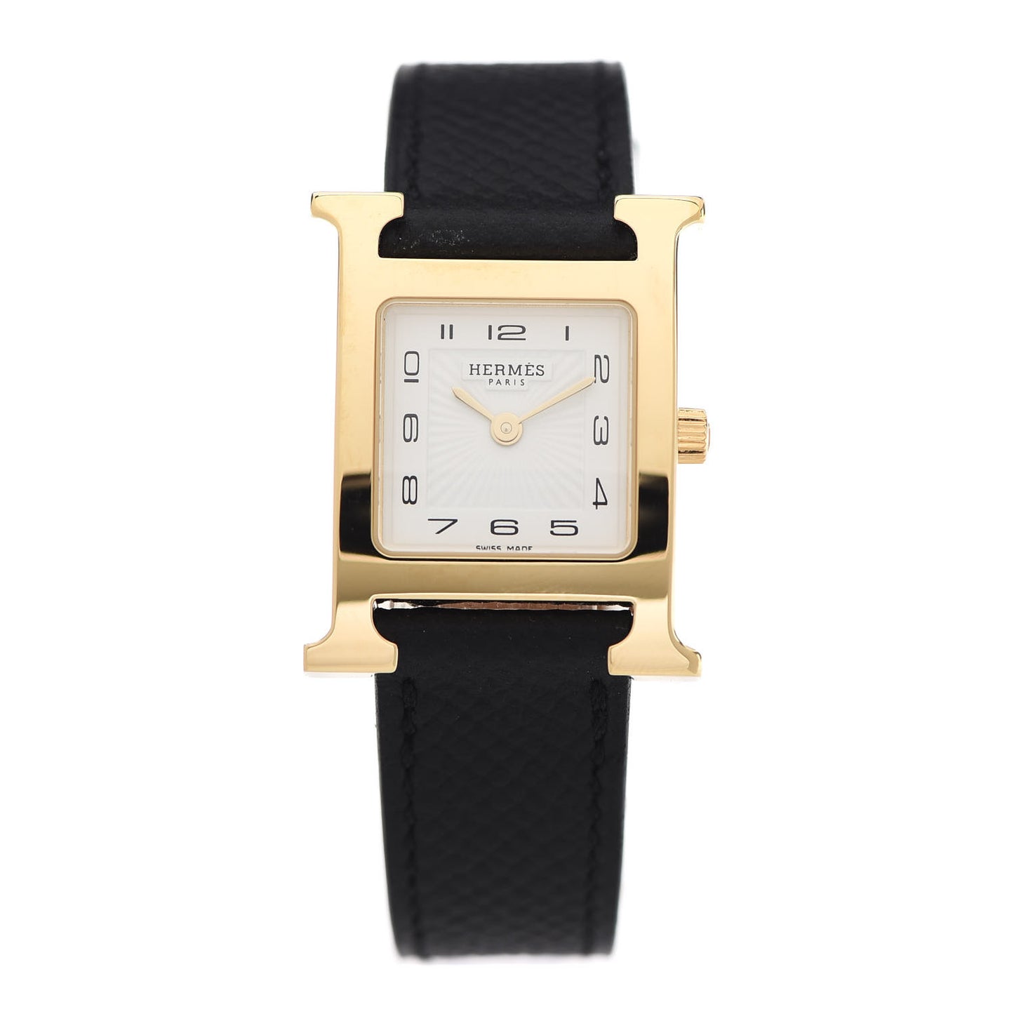 Stainless Steel Epsom 21mm Heure H Hour Quartz Watch Noir