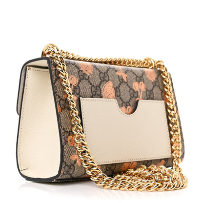 Gucci GG Supreme Monogram Berry Textured Dollar Calfskin Small Padlock Shoulder Bag Beige Ebony Light Copper Mystic White 3 of 11