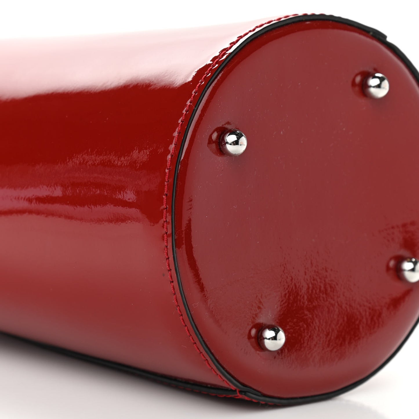 Patent Roxy Mini Chain Bucket Red Silver Hardware