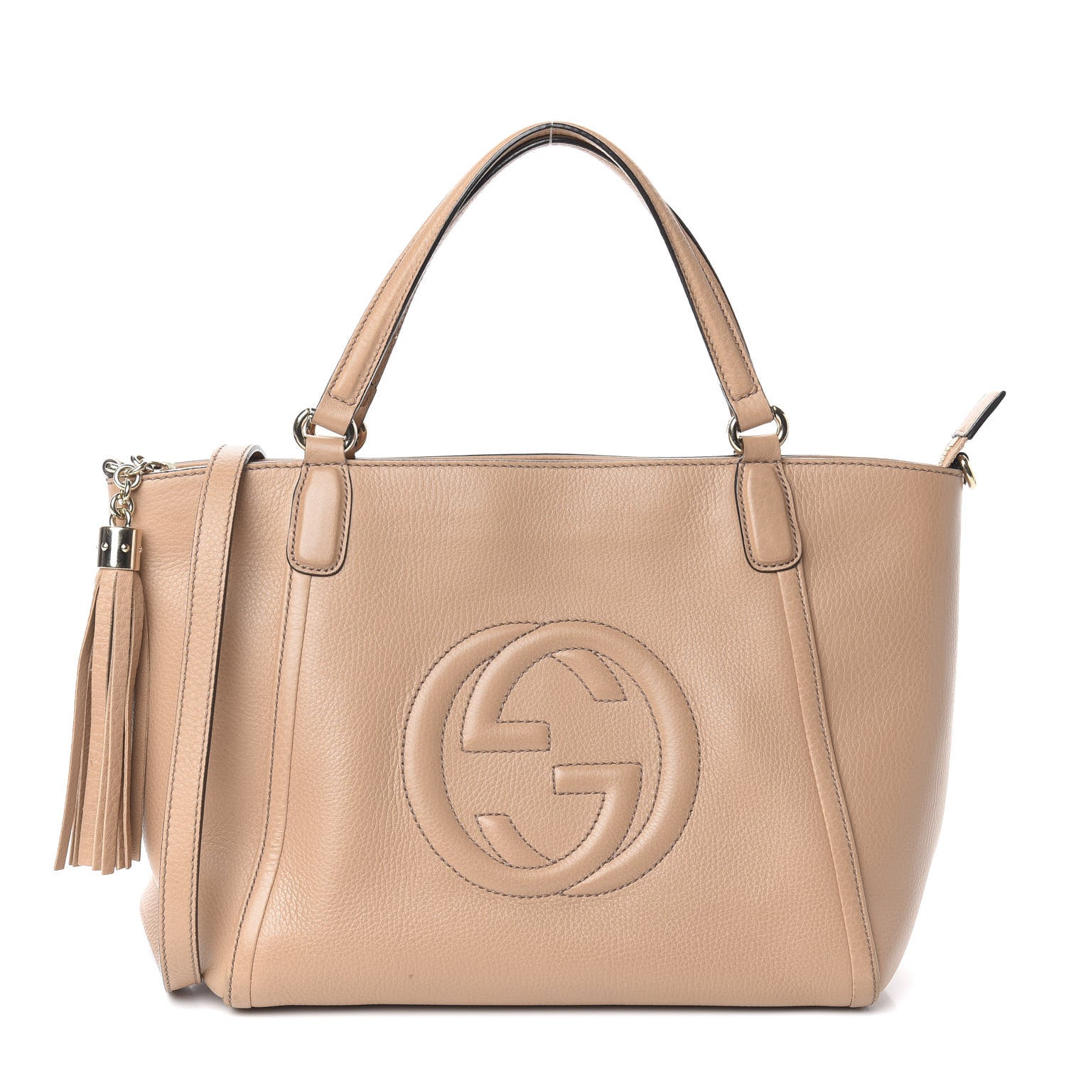 Gucci Pebbled Calfskin Small Soho Top Handle Bag Camelia 1 of 8