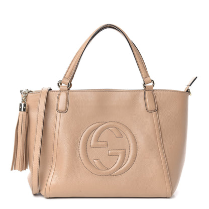 Gucci Pebbled Calfskin Small Soho Top Handle Bag Camelia 1 of 8