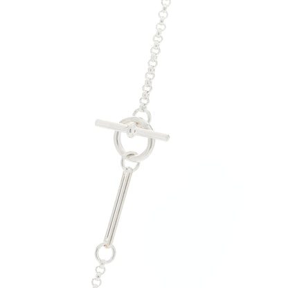 Hermes Sterling Silver 18K Rose Gold MM Ex-Libris Long Pendant Necklace 4 of 6