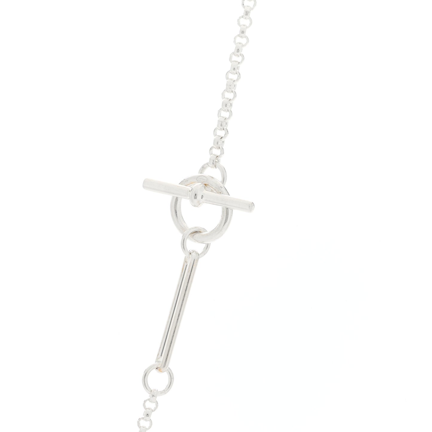 Sterling Silver 18K Rose Gold MM Ex-Libris Long Pendant Necklace