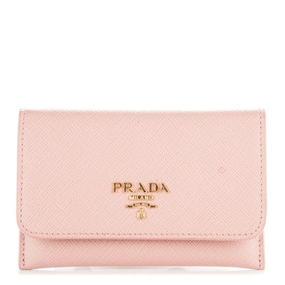 Prada Saffiano Metal Flap Card Holder Orchidea 1 of 7