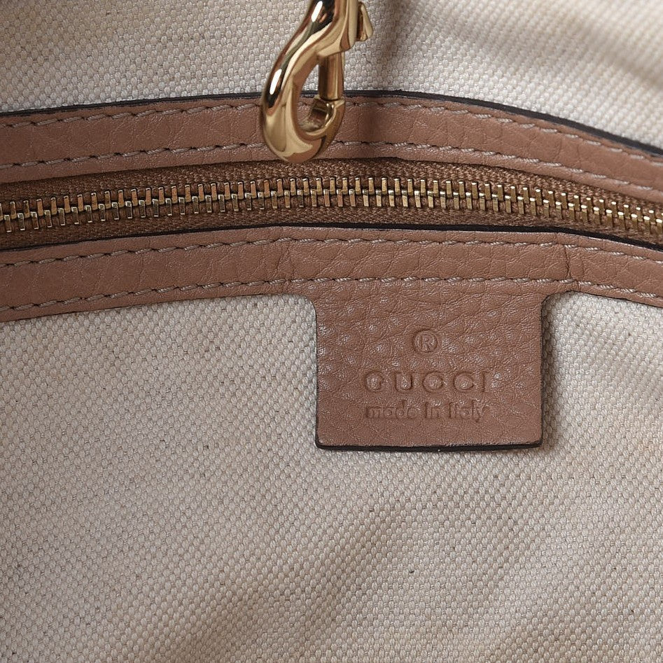 Pebbled Calfskin Medium Bella Tote Rose Beige