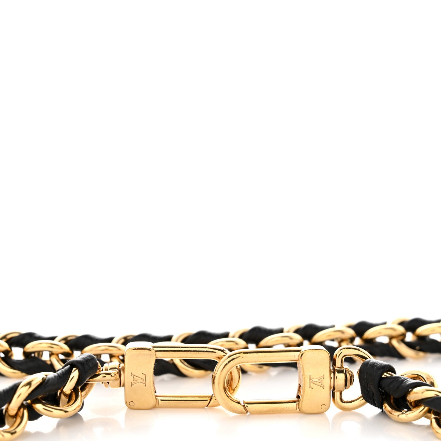 Calfskin Multi Pochette Chain Shoulder Strap Black Gold